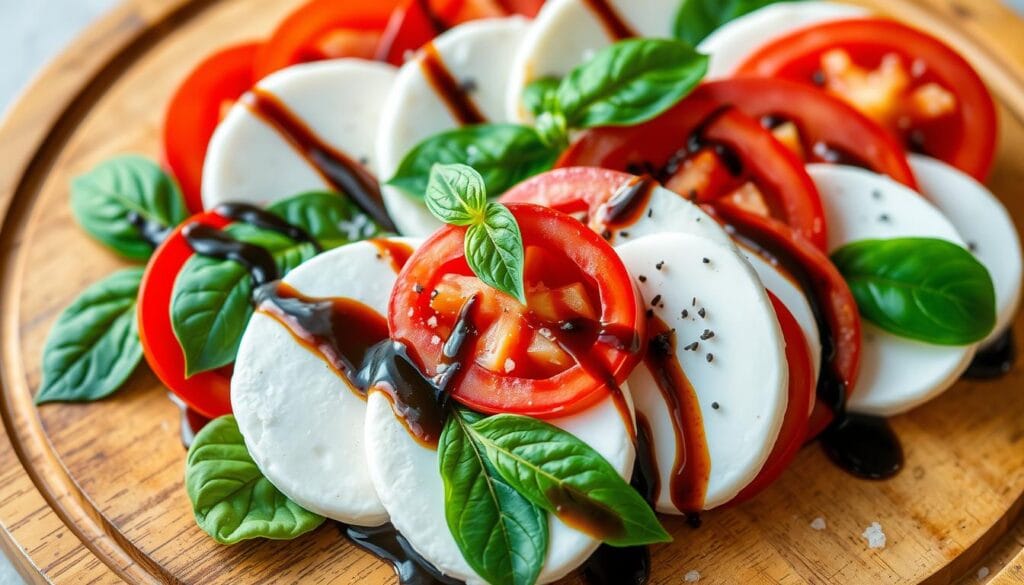 Presentación de ensalada caprese