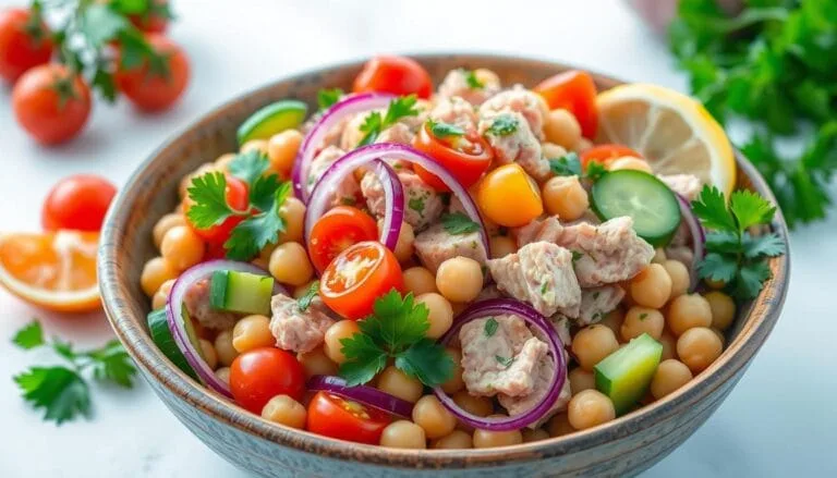 ensalada de garbanzos con atún