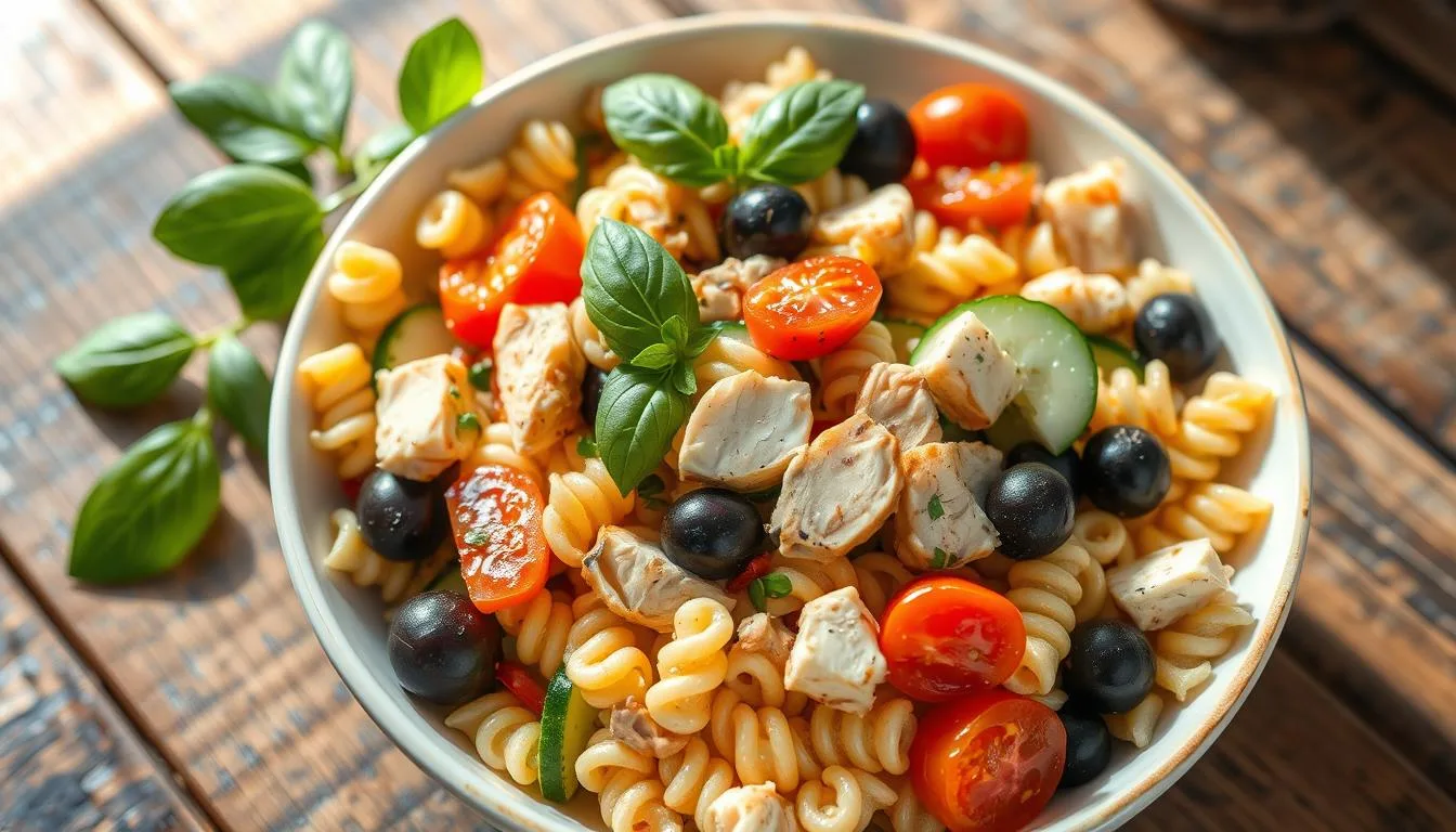 ensalada de pasta y pollo